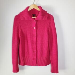 Talbots hot Pink Shawl Neck Cardigan sweater Size Medium